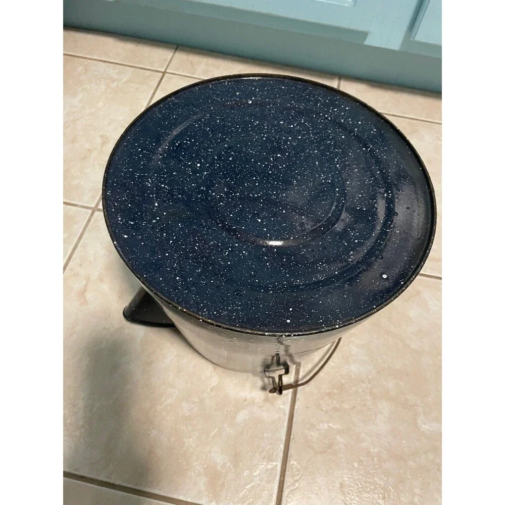 Vintage Extra Large Splatterware Enamelward Camping Coffee Pot